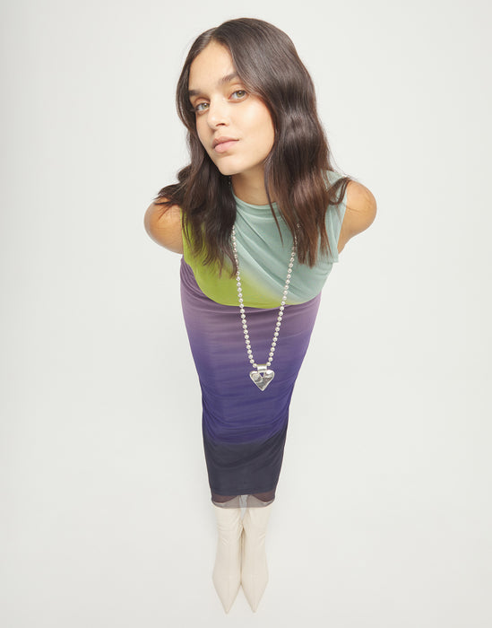 UNOde50 Long Necklace with Beads and Heart Detail