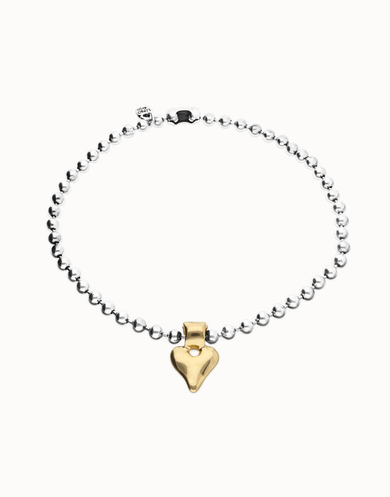 UNOde50 Beaded Short Necklace with Heart Detail