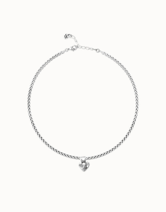 UNOde50 Short Chain Necklace with Small Silver Heart