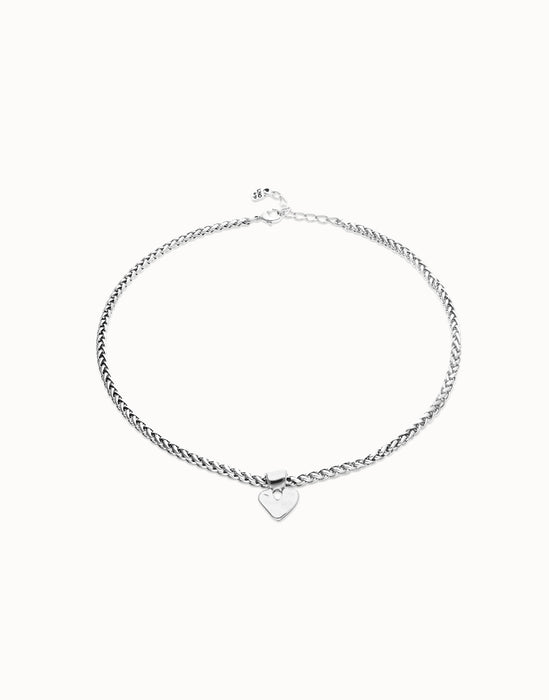 UNOde50 Short Chain Necklace with Small Silver Heart