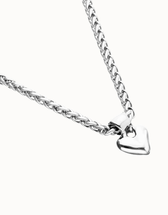 UNOde50 Short Chain Necklace with Small Silver Heart