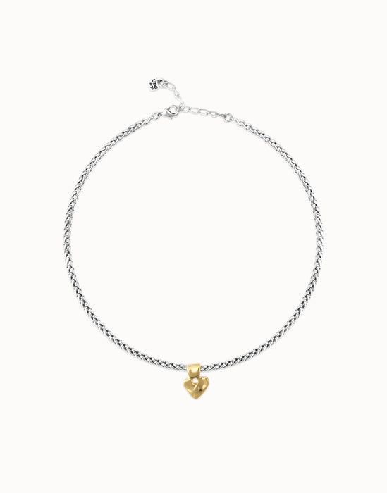 UNOde50 Short Chain Necklace with Small Gold Heart