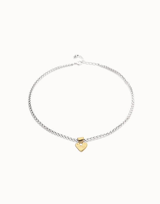 UNOde50 Short Chain Necklace with Small Gold Heart