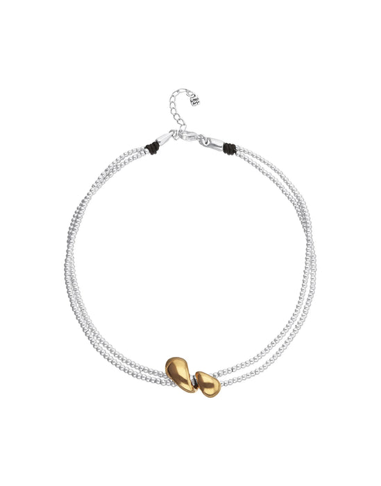 UNOde50 Necklace Axis Multi-strand Necklace with Two Intertwined Drops