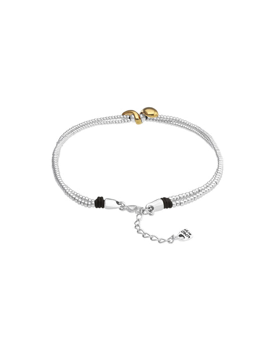 UNOde50 Necklace Axis Multi-strand Necklace with Two Intertwined Drops