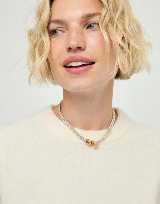 UNOde50 Necklace Axis Multi-strand Necklace with Two Intertwined Drops