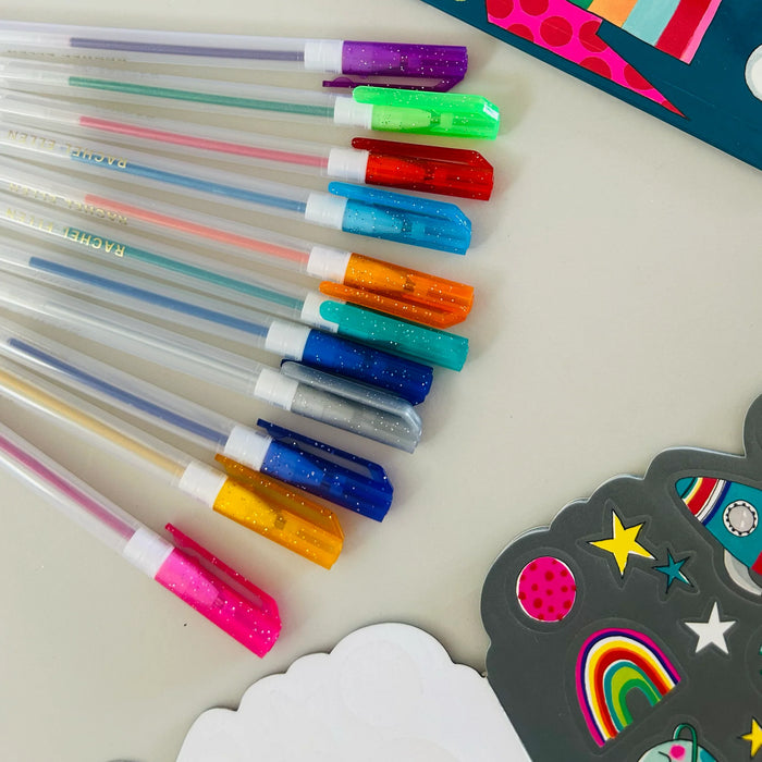 Rachel Ellen Scented Glitter Gel Pens - Unicorn & Rainbow