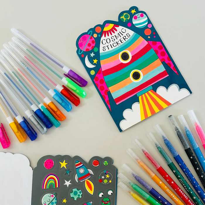 Rachel Ellen Scented Glitter Gel Pens - Unicorn & Rainbow