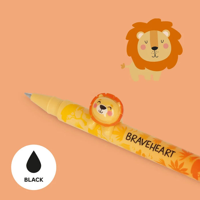 Legami Gel Pen With Animal Decoration - Lovely Friends - Lion