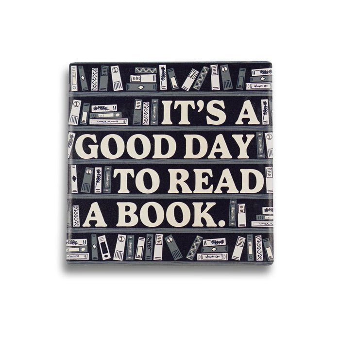 Half Moon Bay Coaster Ceramic Square Pulteney Press Its A Good Day To Read A Book