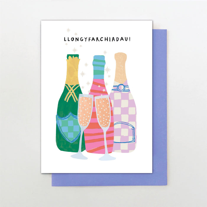 Stop the Clock LLONGYFARCHIADAU BUBBLY Card