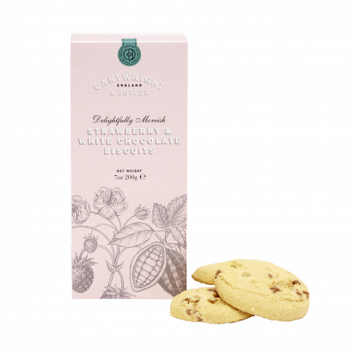 Cartwright & Butler Strawberry & White Choc Biscuits in Carton