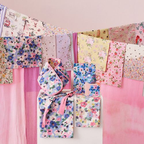 Cath Kidston Painted Pansies Set Of 2 Tea Towels