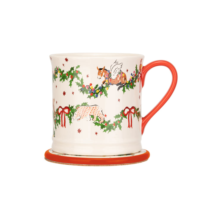 Cath Kidston Christmas Mug & Coaster Set