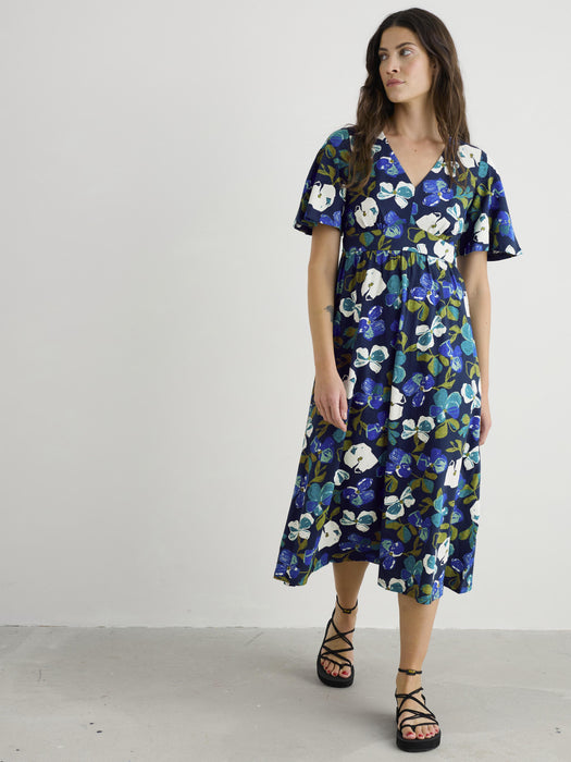 Seasalt Women's Chateaux Half Sleeve Maxi Dress In Lamorna Bloom Maritime