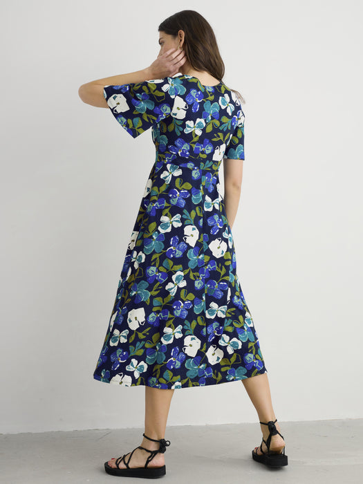 Seasalt Women's Chateaux Half Sleeve Maxi Dress In Lamorna Bloom Maritime