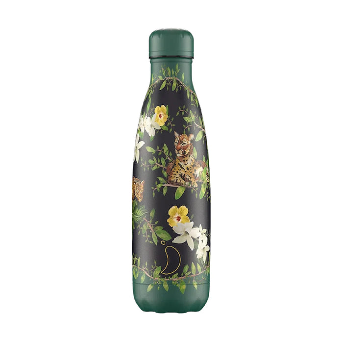 Chilly's Water Bottle 500ml - Tropical Flowering Leopard