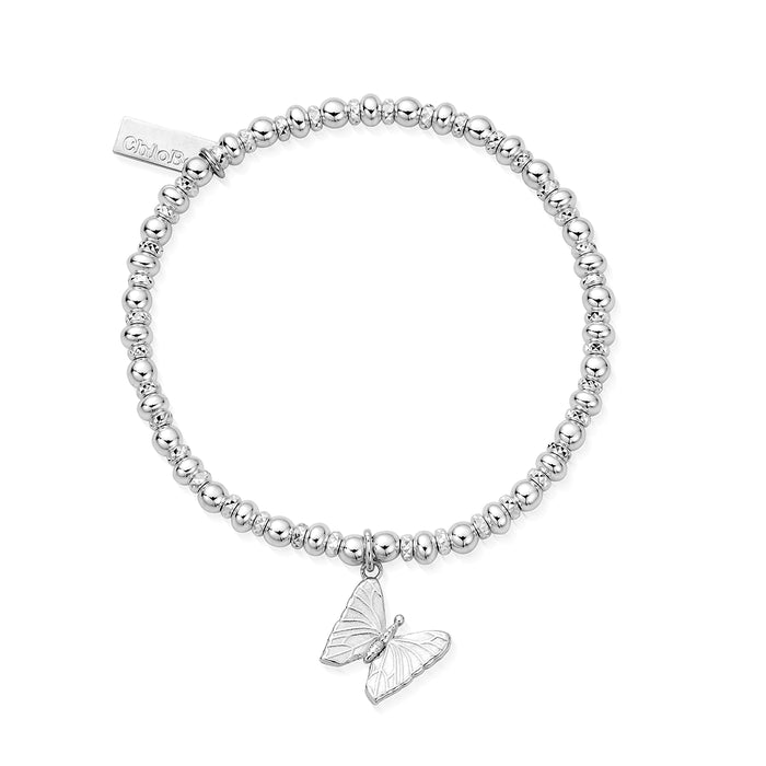 ChloBo Didi Sparkle Butterfly Silver Bracelet