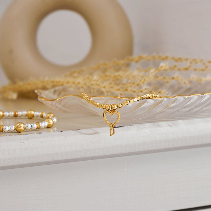 ChloBo Gold & Silver Interlocking Love Heart Bracelet