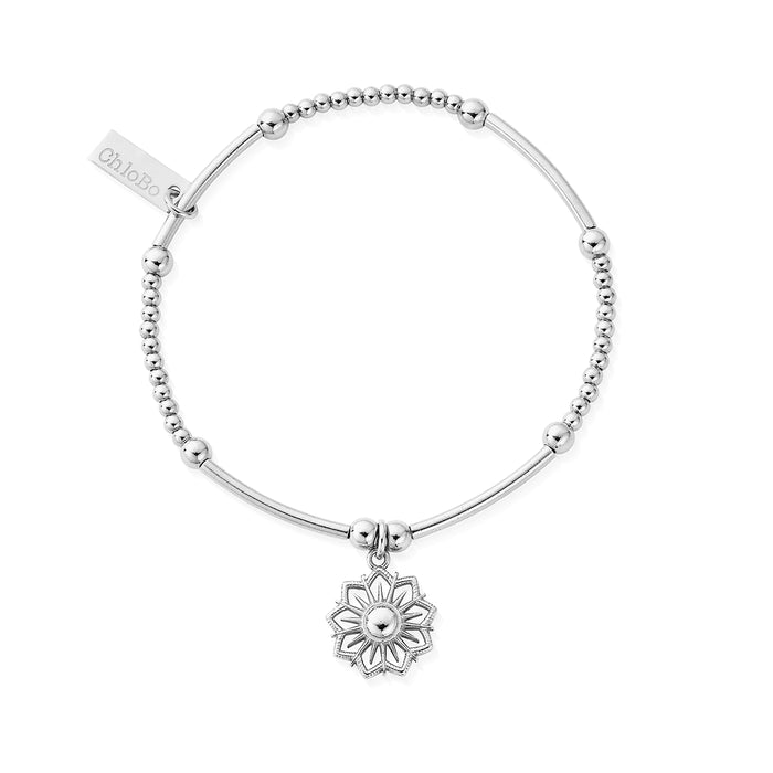 ChloBo Cute Mini Sun Mandala Silver Bracelet