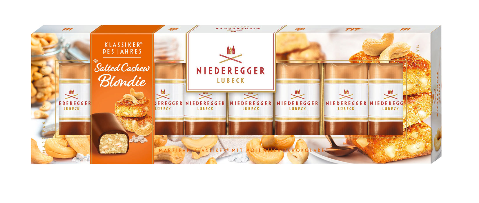 Niederegger Classic Of The Year Milk Salted Cashew Blondie In Gift Box 100g