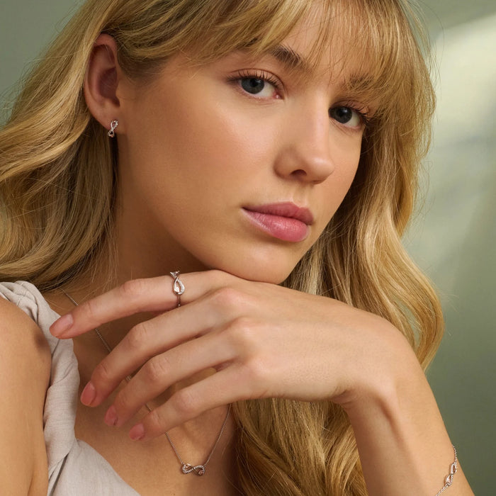 Clogau Sterling Silver Tree of Life Infinity Stud Earrings with Topaz