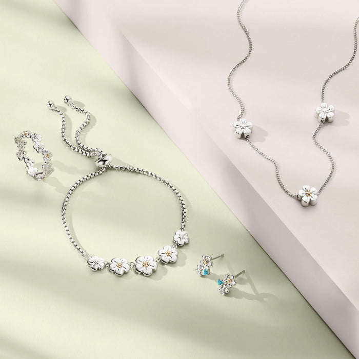 Clogau® Nature's Wonder Forget-Me-Not Adjustable Silver Necklace