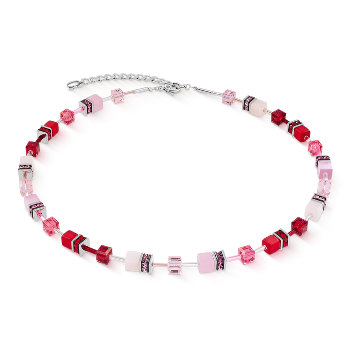 Coeur De Lion GeoCUBE® Iconic Rosé Blush Silver Necklace