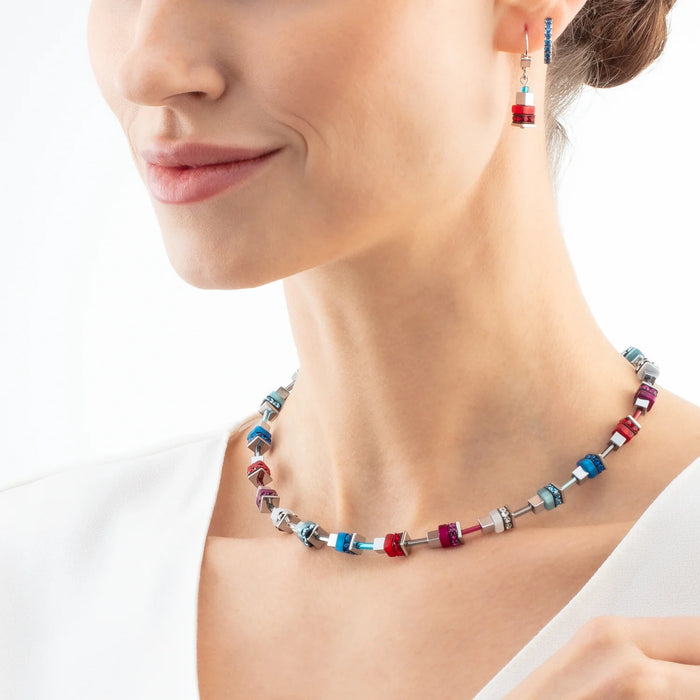Coeur De Lion Mini Silver-Blue Eternal Love Hoop Earrings