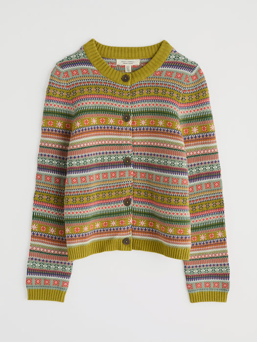 Seasalt Women's Cove Cottage Cardigan In Carved Relief Pear Multi