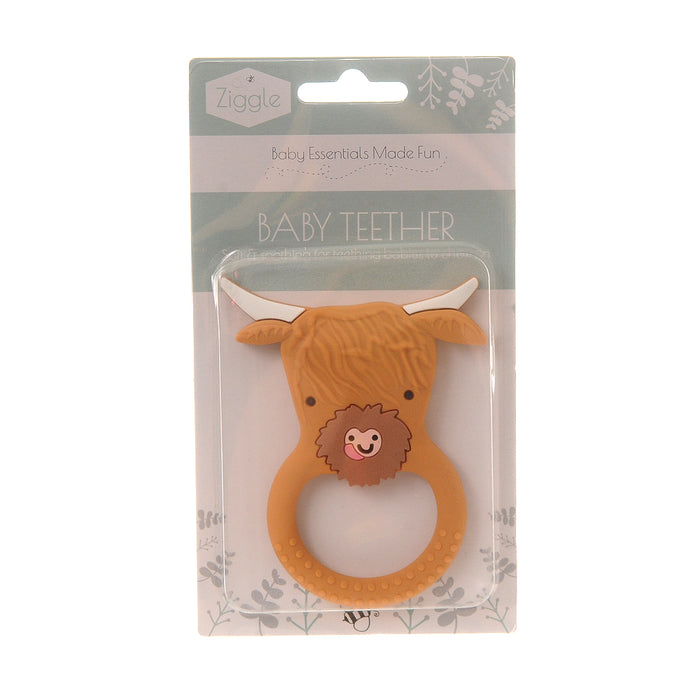 Ziggle Highland Cow Teether Silicone