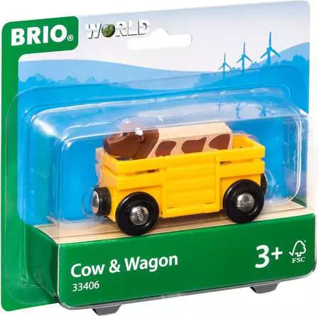 BRIO World Cow & Wagon