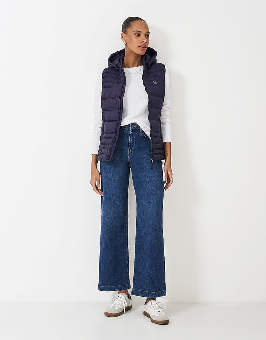 Crew Clothing Women's Lightweight Padded Gilet In Dark Navy