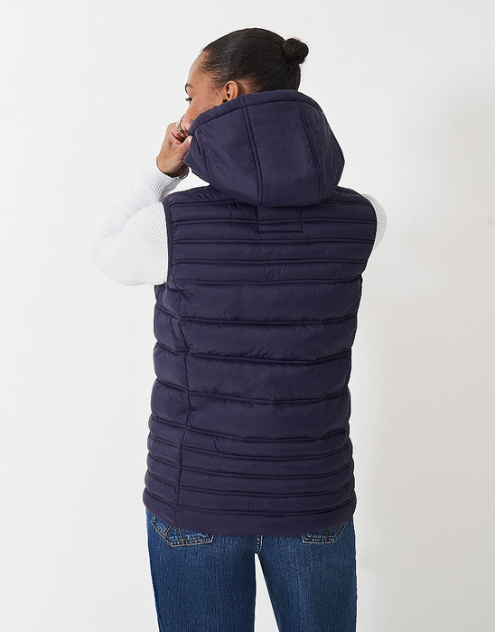 Crew Clothing Women's Lightweight Padded Gilet In Dark Navy