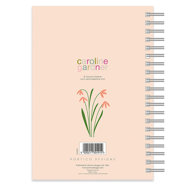 Portico Designs Caroline Gardner Botanical Blooms A5 Wiro Diary 2025