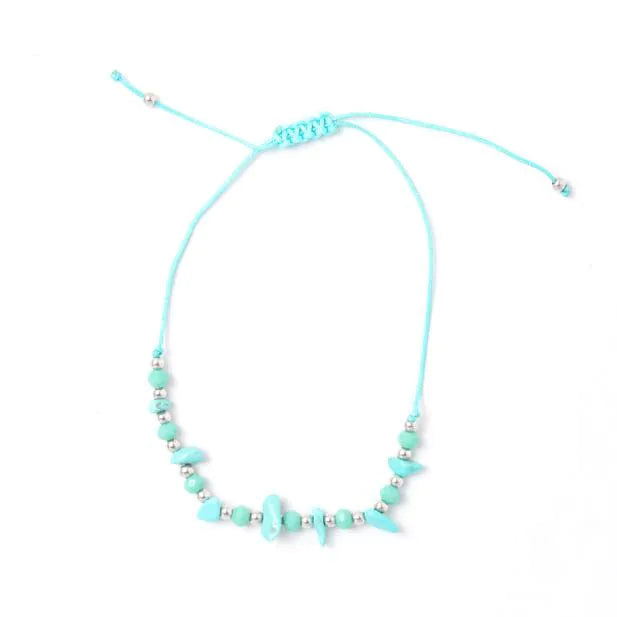 Molly & Rose 3 Turquoise Corded Bracelets with Beads and Charms