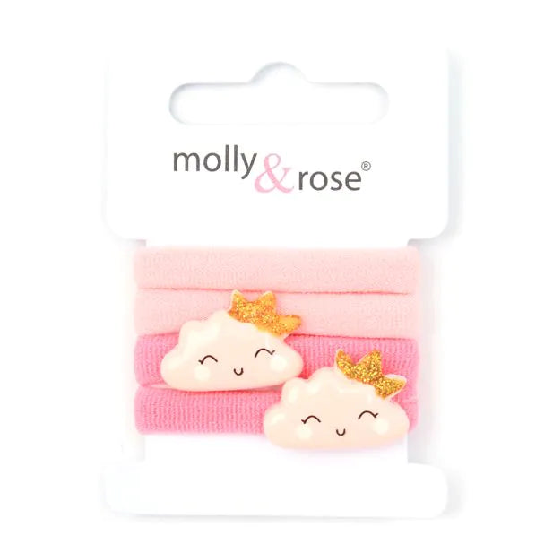 Molly & Rose 4 Assorted Motif and Plain Ponio Elastics