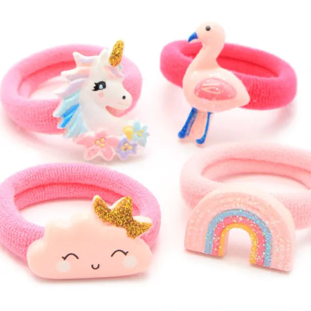 Molly & Rose 4 Assorted Motif and Plain Ponio Elastics
