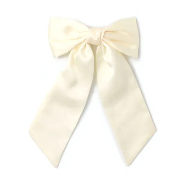 Molly & Rose Ivory Bow Barrette Clip With Tails