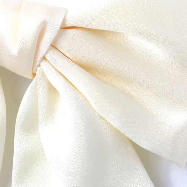 Molly & Rose Ivory Bow Barrette Clip With Tails