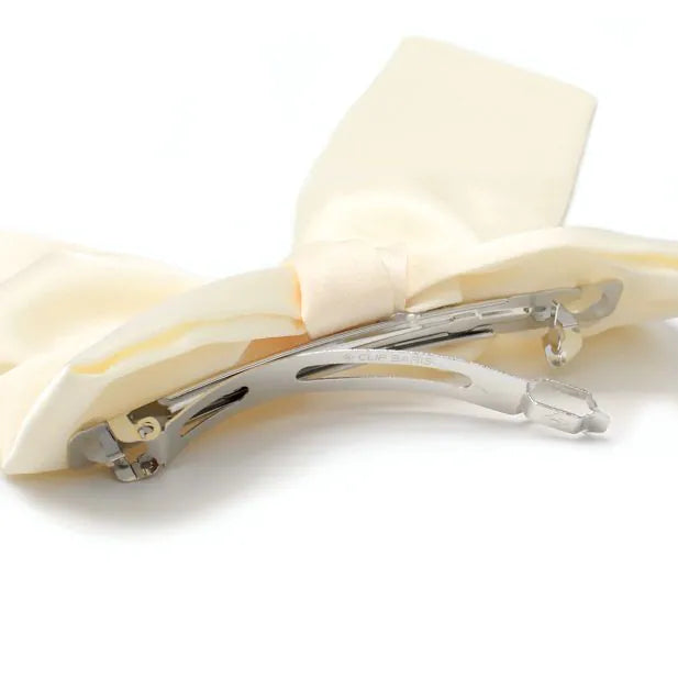 Molly & Rose Ivory Bow Barrette Clip With Tails