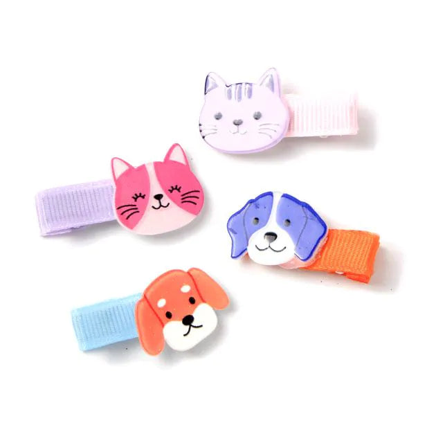Molly & Rose Cat and Dog Motif Hair Clips