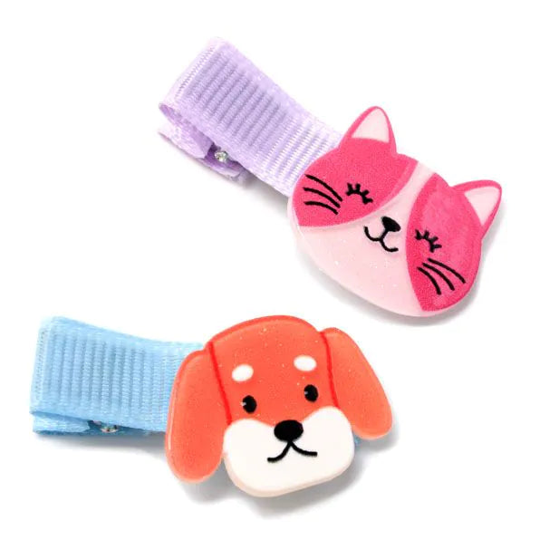 Molly & Rose Cat and Dog Motif Hair Clips