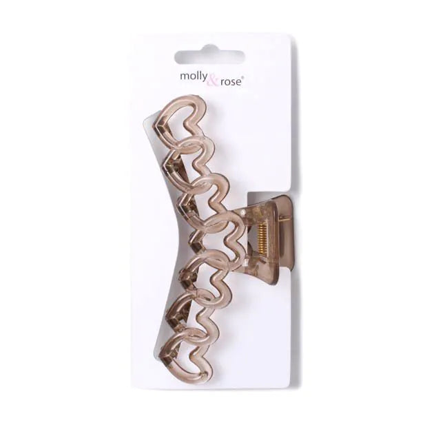 Molly & Rose Linked Hearts Transparent Clamp Clip