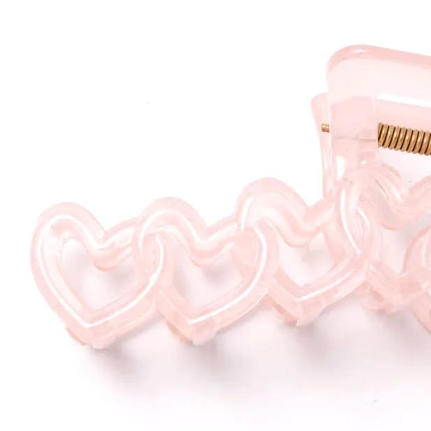 Molly & Rose Linked Hearts Transparent Clamp Clip
