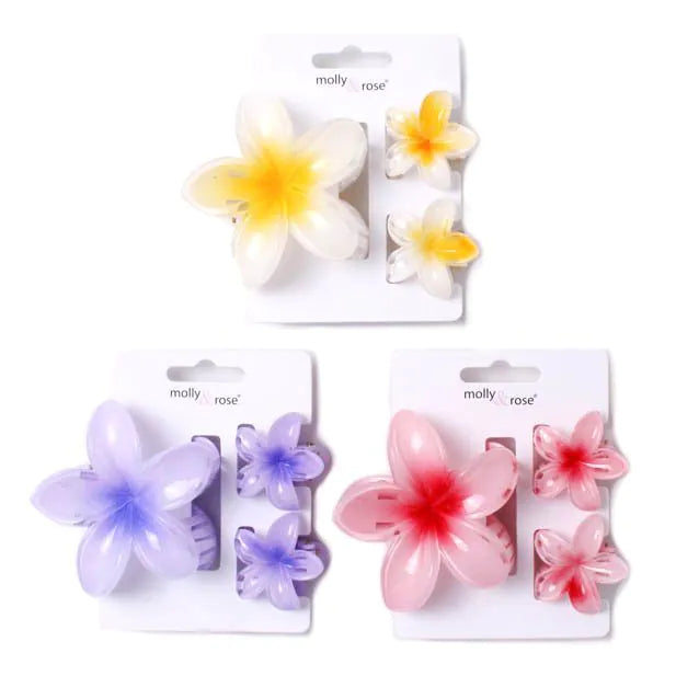 Molly & Rose Hibiscus Flower Clamp Clip Set
