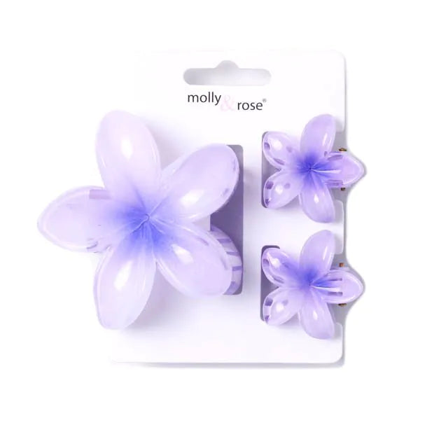 Molly & Rose Hibiscus Flower Clamp Clip Set