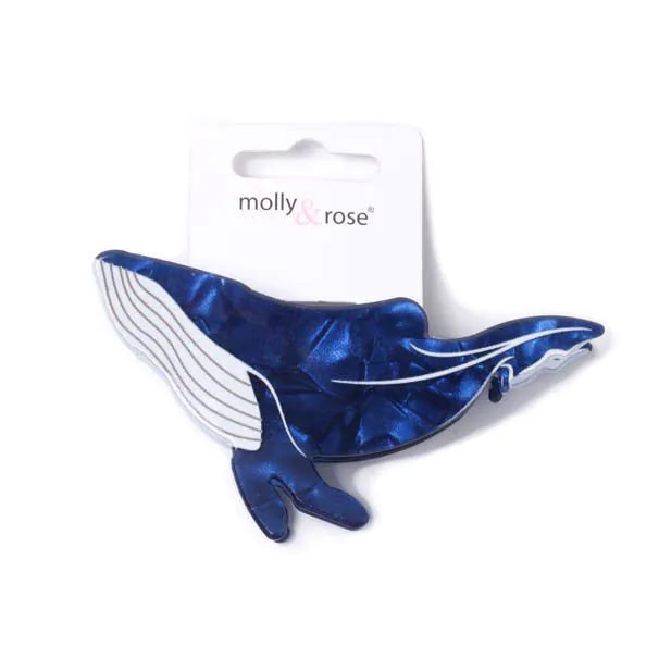 Molly & Rose Pearlescent Whale Clamp Clip
