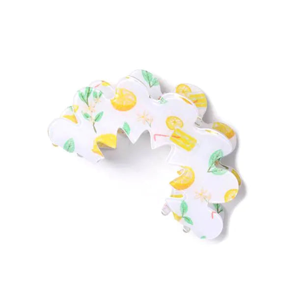 Molly & Rose Lemon Print ZigZag Clamp Clip