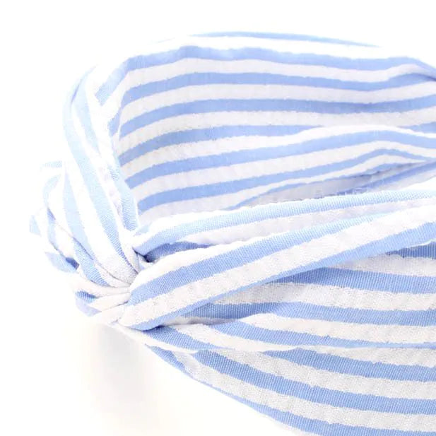 Molly & Rose Wide Blue and White Striped Twist Aliceband